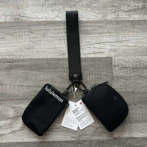 Lululemon Dual Pouch Wristlet Keychain Black New With Tags